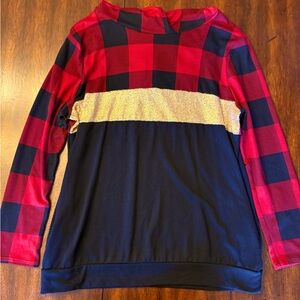 Buffalo plaid long sleeved shirt size L/XL